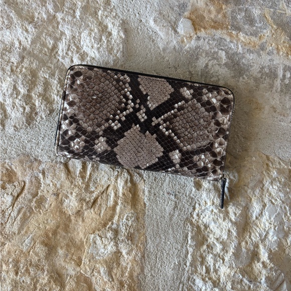 Snake Print Python Zip Continental Wallet - Picture 2 of 3